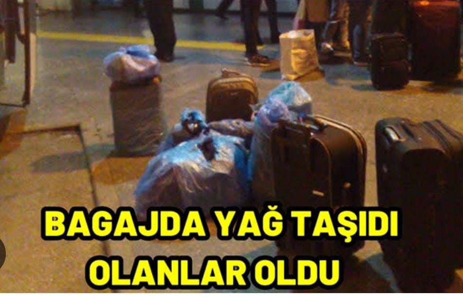 Otobüste yağ eridi, valizler yağ içinde kaldı!