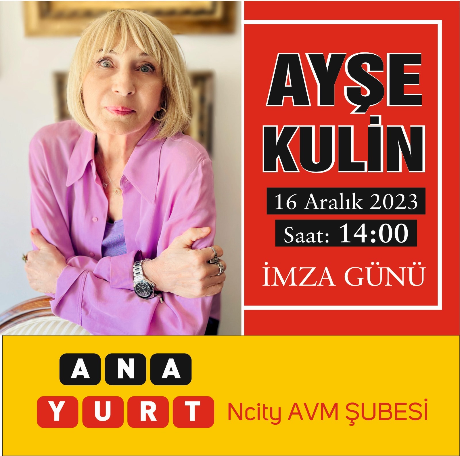 Ayşe Kulin Kocaeli’de olacak