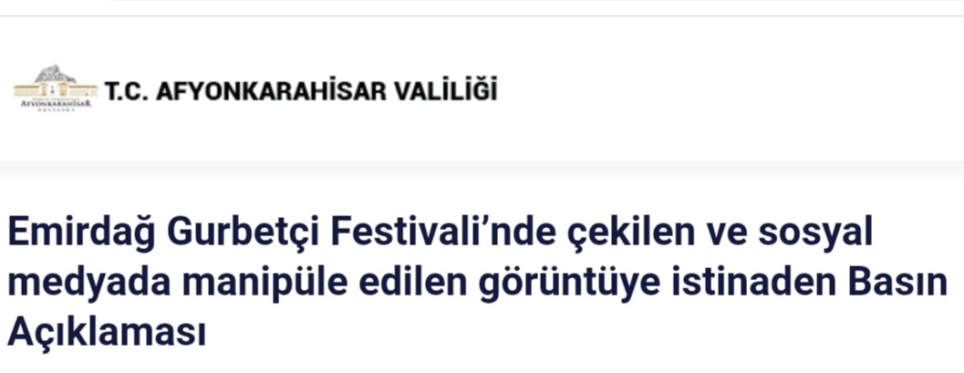Afyonkarahisar Valiliği'nden Basın Açıklası