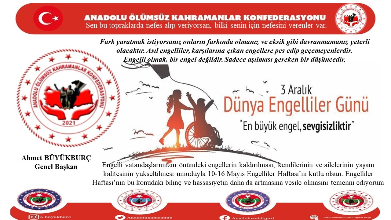Ahmet Büyükburç’tan Engelliler Haftası Mesajı
