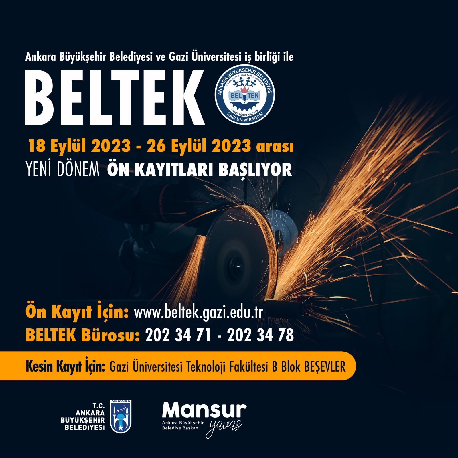 ANKARA BÜYÜKŞEHİRİN BELTEK YENİ DÖNEM KURS KAYITLARI BAŞLIYOR