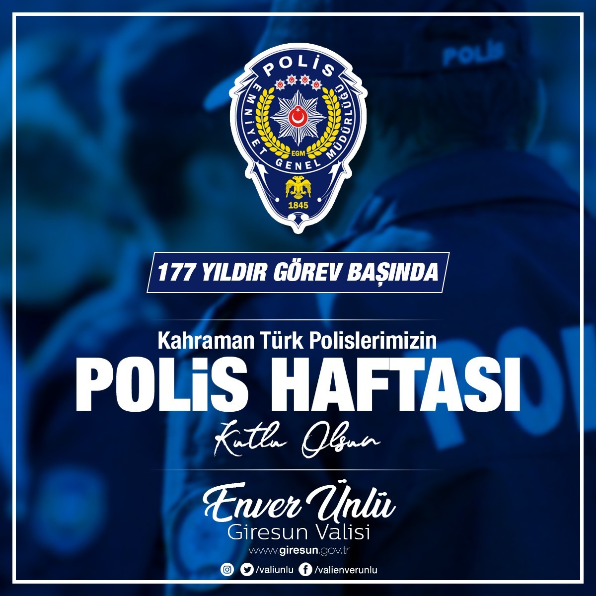 Av. Kadir Aydın Polis Haftasını Kutladı