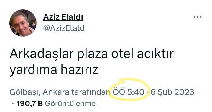AZİZ ELALDI'DAN OTEL SAHİPLERİNE ÖRNEK DAVRANIŞ