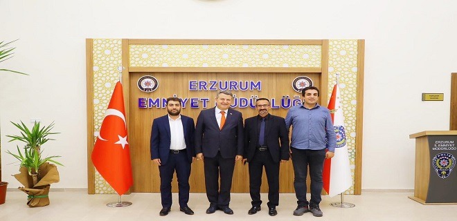 Başkan Kerem Altın, Erzurum İl Emniyet Müdürü Kadir Yırtar’ı ziyaret etti