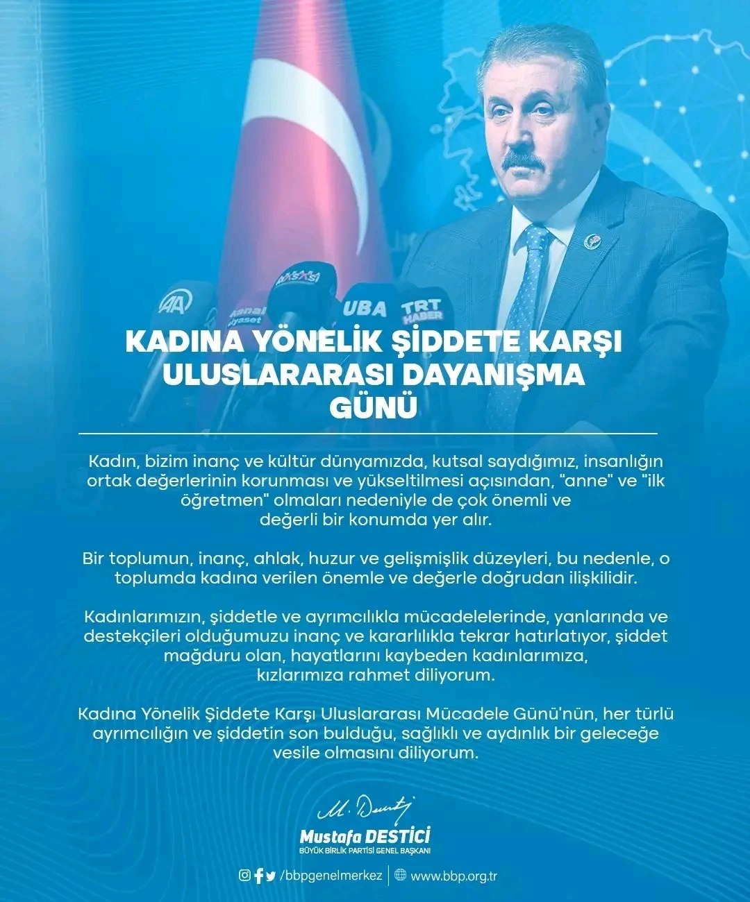 Başkan Mustafa Destici Önemli Mesajlar Verdi