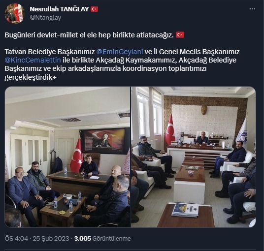 Başkanı Nesrullah TANĞLAY : Bugünleri devlet-millet el ele hep birlikte atlatacağız