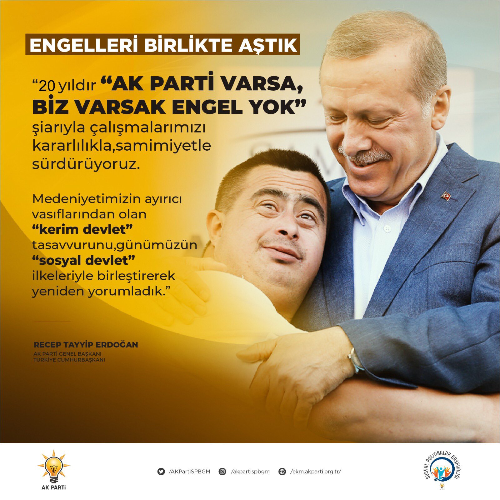 Cumhurbaşkanı Erdoğan Engelliler Günü'nü Kutladı