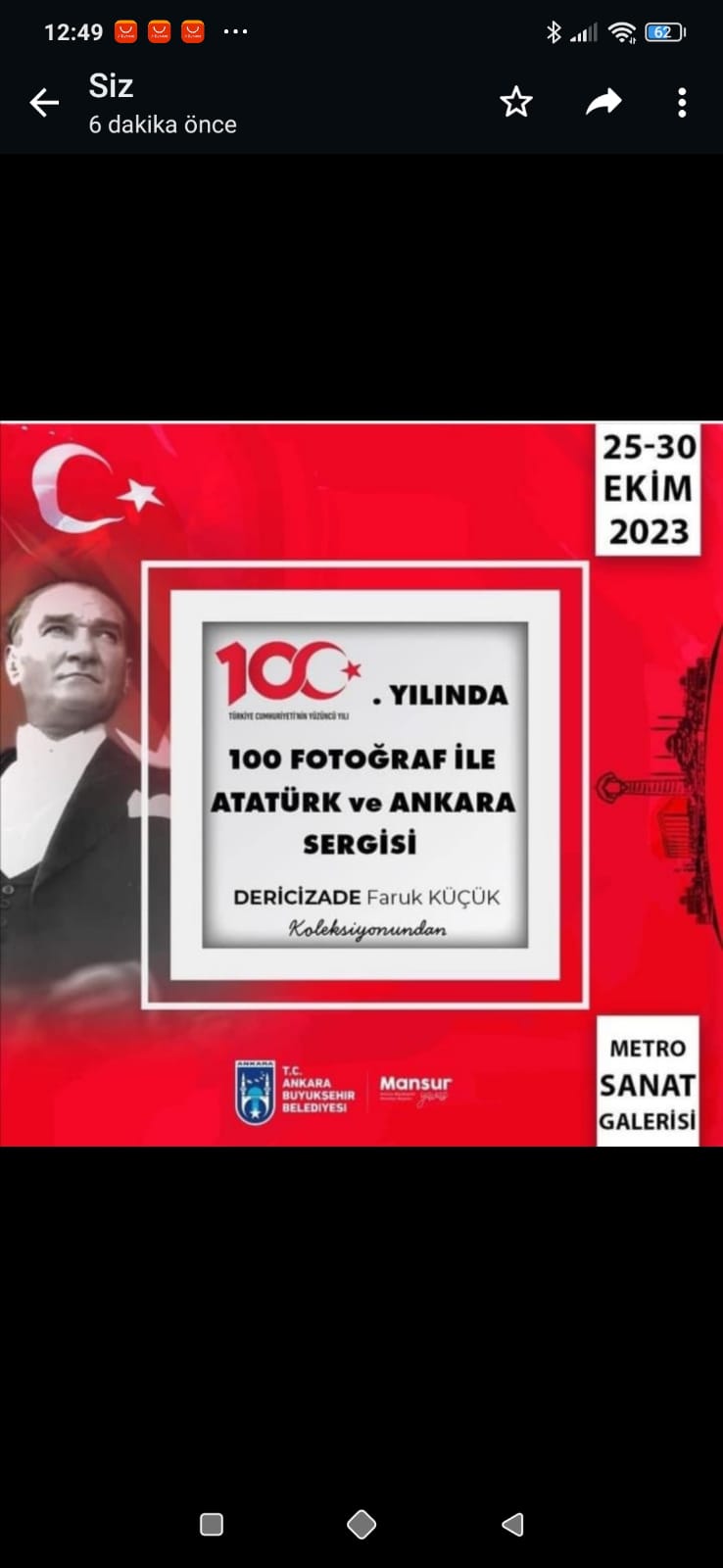 CUMHURİYETİN 100. YILINDA 100 FOTOĞRAF İLE ATATÜRK VE ANKARA SERGİSİ