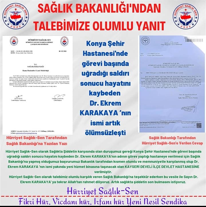 DR. EKREM KARAKAYA'NIN İSMİ ÖLÜMSÜZLEŞİYOR ( Haber: Sema SARI)