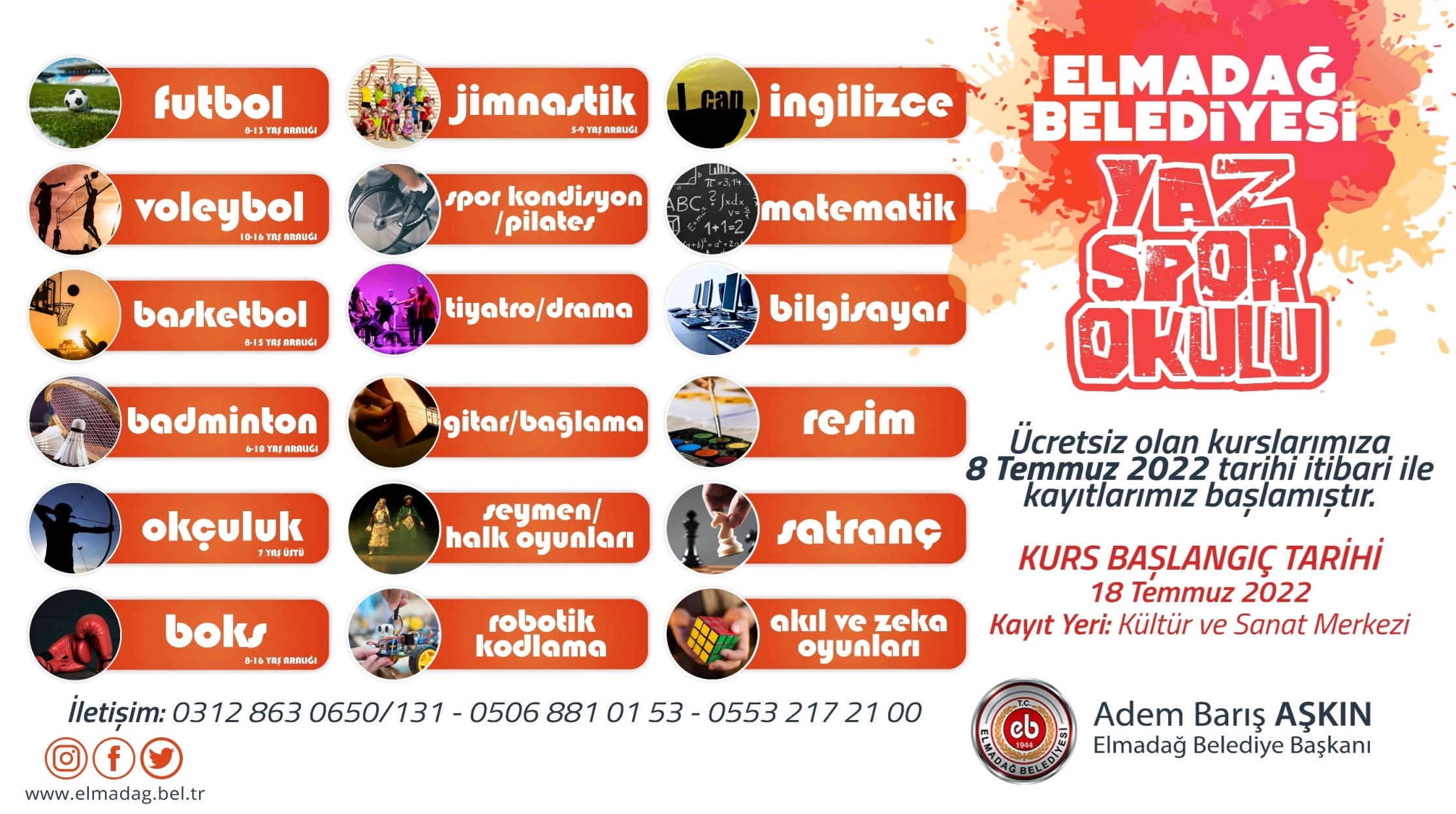 ELMADAĞ YAZ SPOR OKULU KAYITLARI BAŞLADI