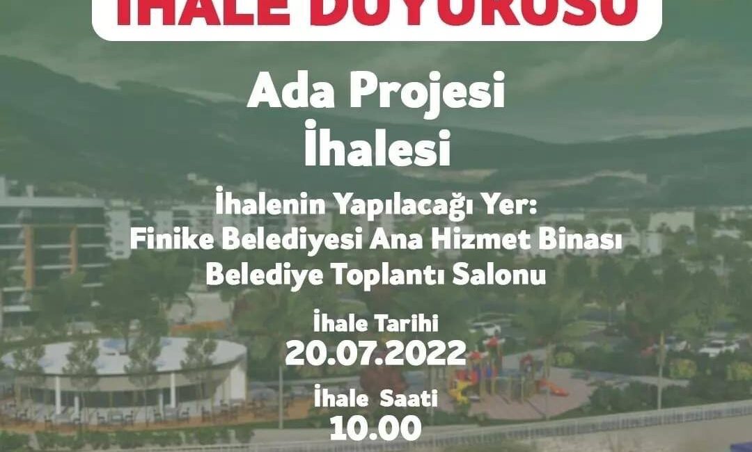  “Ada Projesi İhalesi” Finike