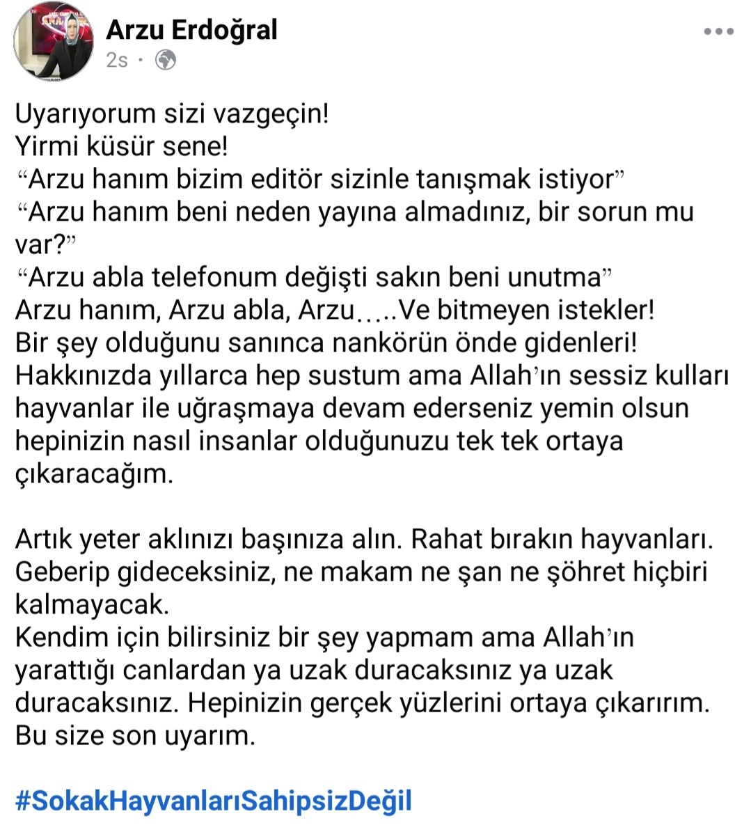 Gazeteci Arzu Erdoğral Son Kez Uyardı!!!
