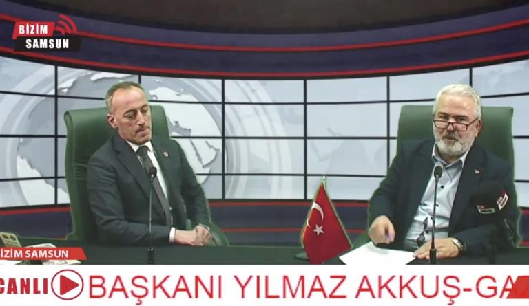GAZETECİ İSMET AKTAŞ BAŞKAN YİILMAZ AKKUŞU KONUK ETTİ