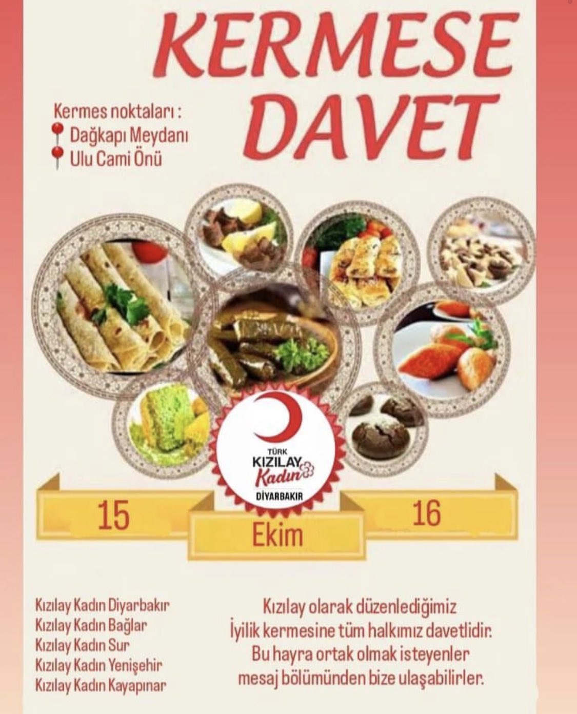 Kızılay Diyarbakır'da Kermes Duyurusu