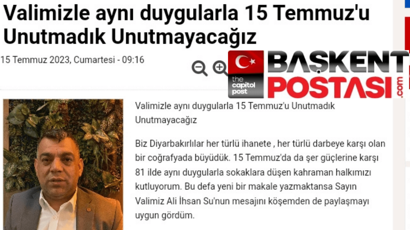 Mehmet Çiçek : 15 Temmuz'u Unutmadık Unutmayacağız