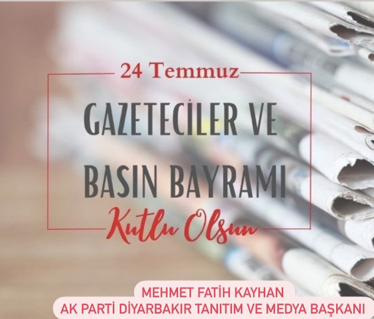 Mehmet Fatih Kayhan Basın Bayramını Kutladı