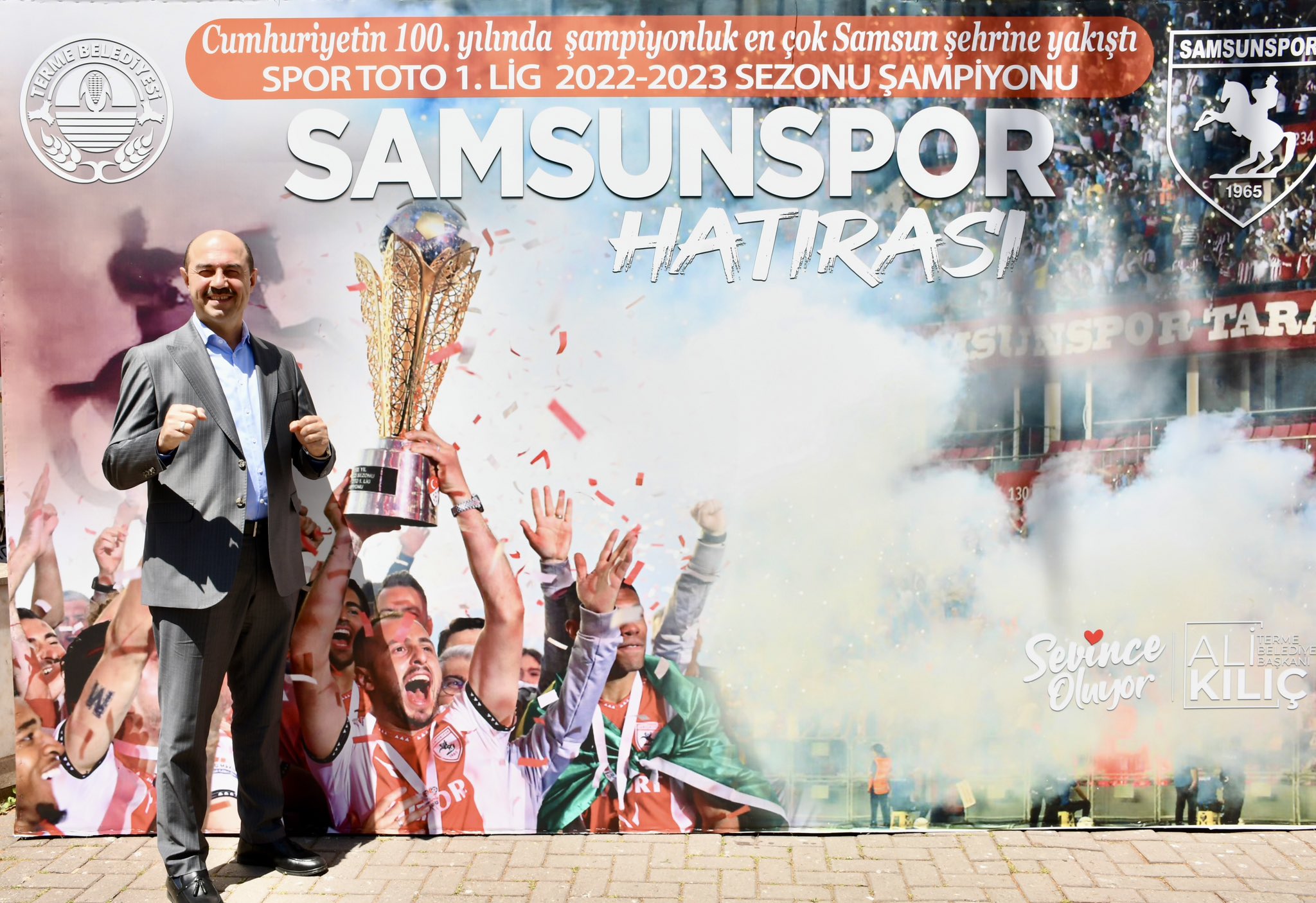 Terme'de Şampiyon Samsunspor için Hatıra Fotoğraf Standı Sizleri Bekliyor