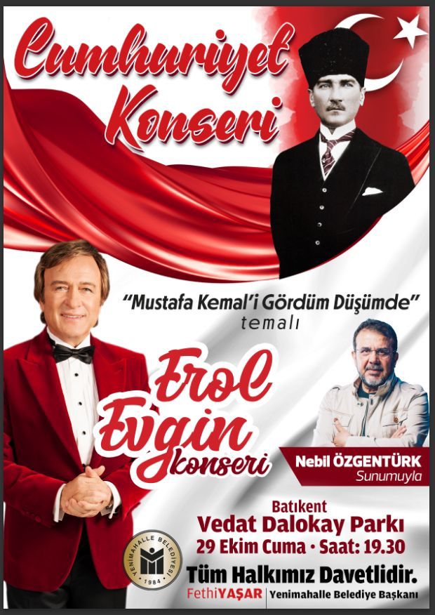 Yenimahalle’de Erol Evgin’den Cumhuriyet Konseri