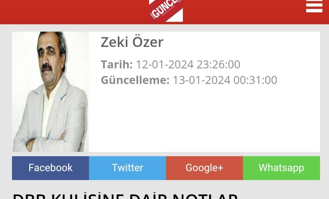 Gazeteci Zeki Özer Diyarbakır