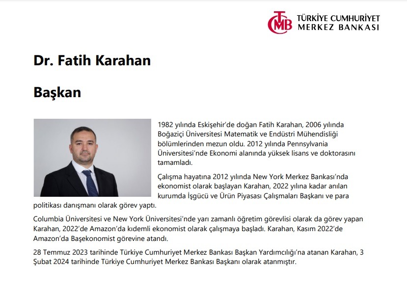Fatih Karahan Kimdir? Yeni Merkez Bankası Başkanı Fatih Karahan’ın Hayatı