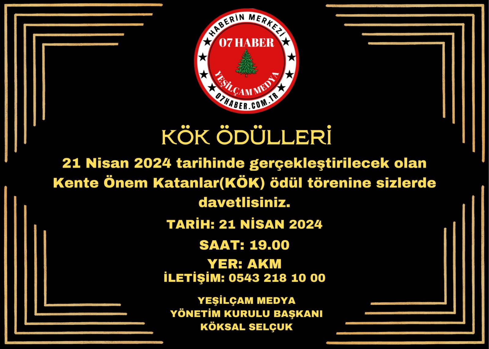 ANTALYA KÖK ÖDÜLLERİ 21 NİSAN'DA AKM'DE