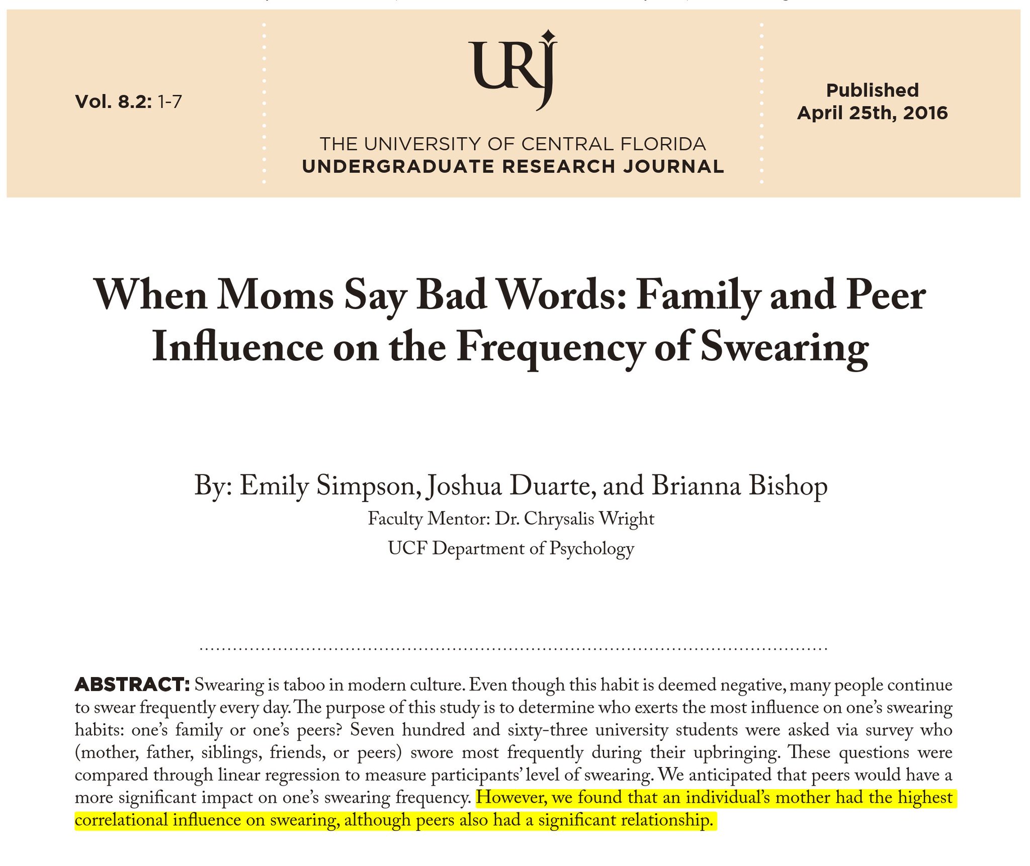 Çocuğun Küfürbaz Olmasında En Etkili Faktör: Anne