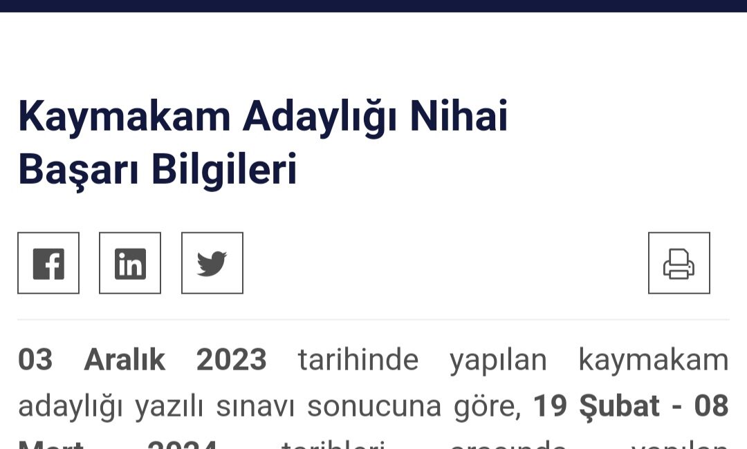 Kaymakam Adaylığı Nihai Başarı