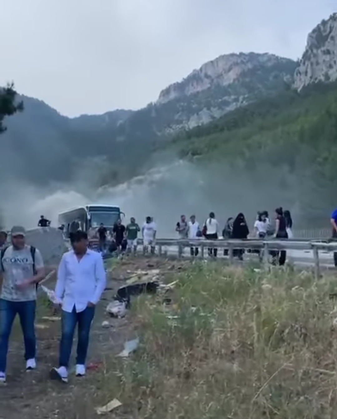 Adana Gülek Tüneli Mevkiinde Yolcu Otobüsünde Yangın!