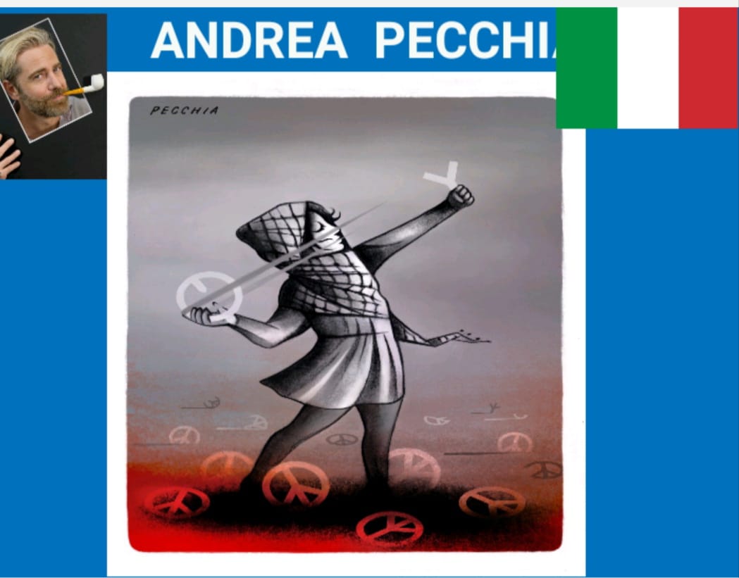 İTALYADAN KARİKATÜRİST ANDREA PECCHIA CUMHA HABER AJANSINDA