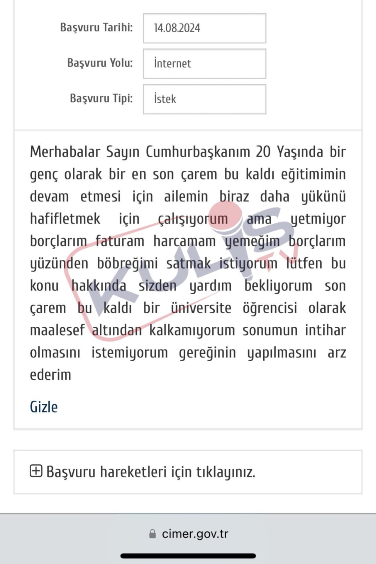 Şanlıurfa'da Üniversite Öğrencisi Eğitimi İçin Böbreğini Satılığa Çıkardı: Cumhurbaşkanı Erdoğan'dan Yardım İstedi