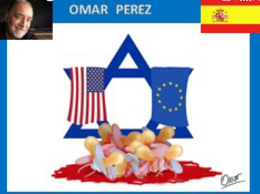 ÖMER PEREZ GAZZE SAVAŞ KATLİAMLARI KARİKATÜRÜ CUMHA VE BAŞKENT POSTASI GAZETESİNDE