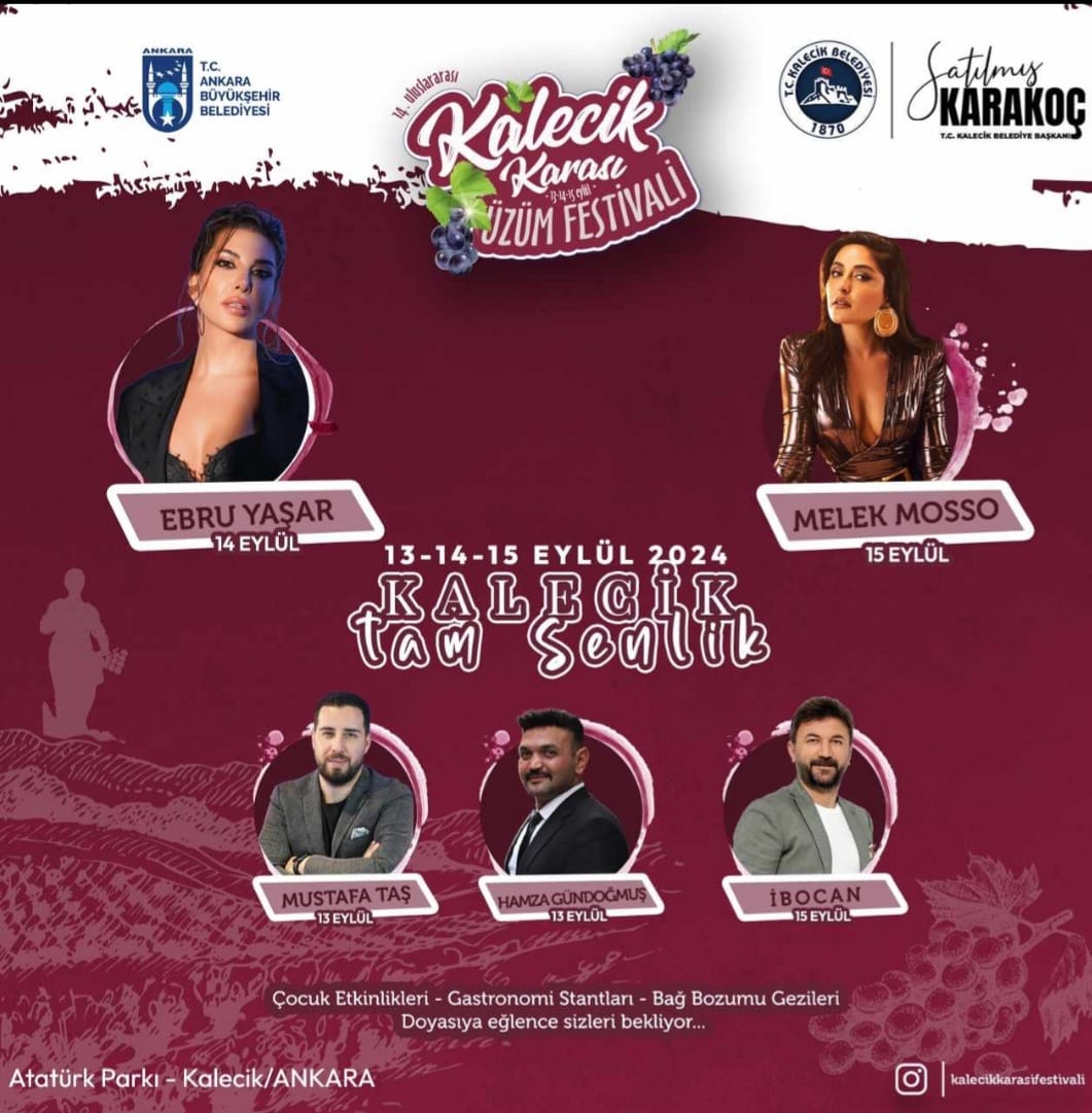 Kalecik Karası Üzüm Festivali 13 Eylül’de Başlıyor