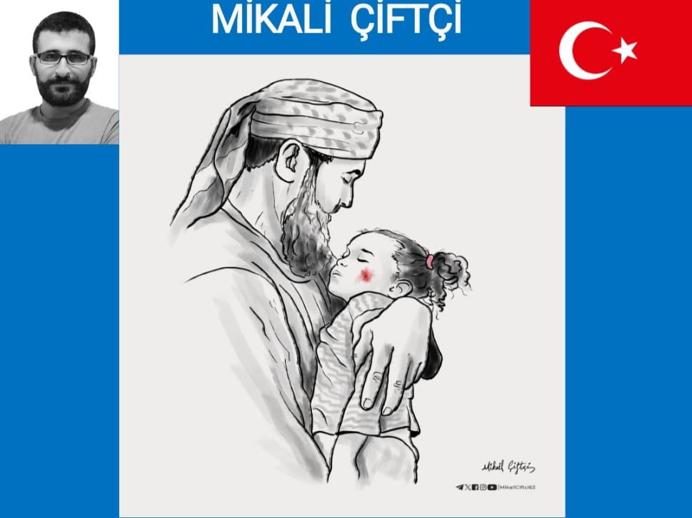 TANINMIŞ KARİKATÜRİST MİKAİL ÇİFTÇİ'NİN GAZZE KATLİAM KARİKATÜRÜ CUMHA AJANSI'NDA