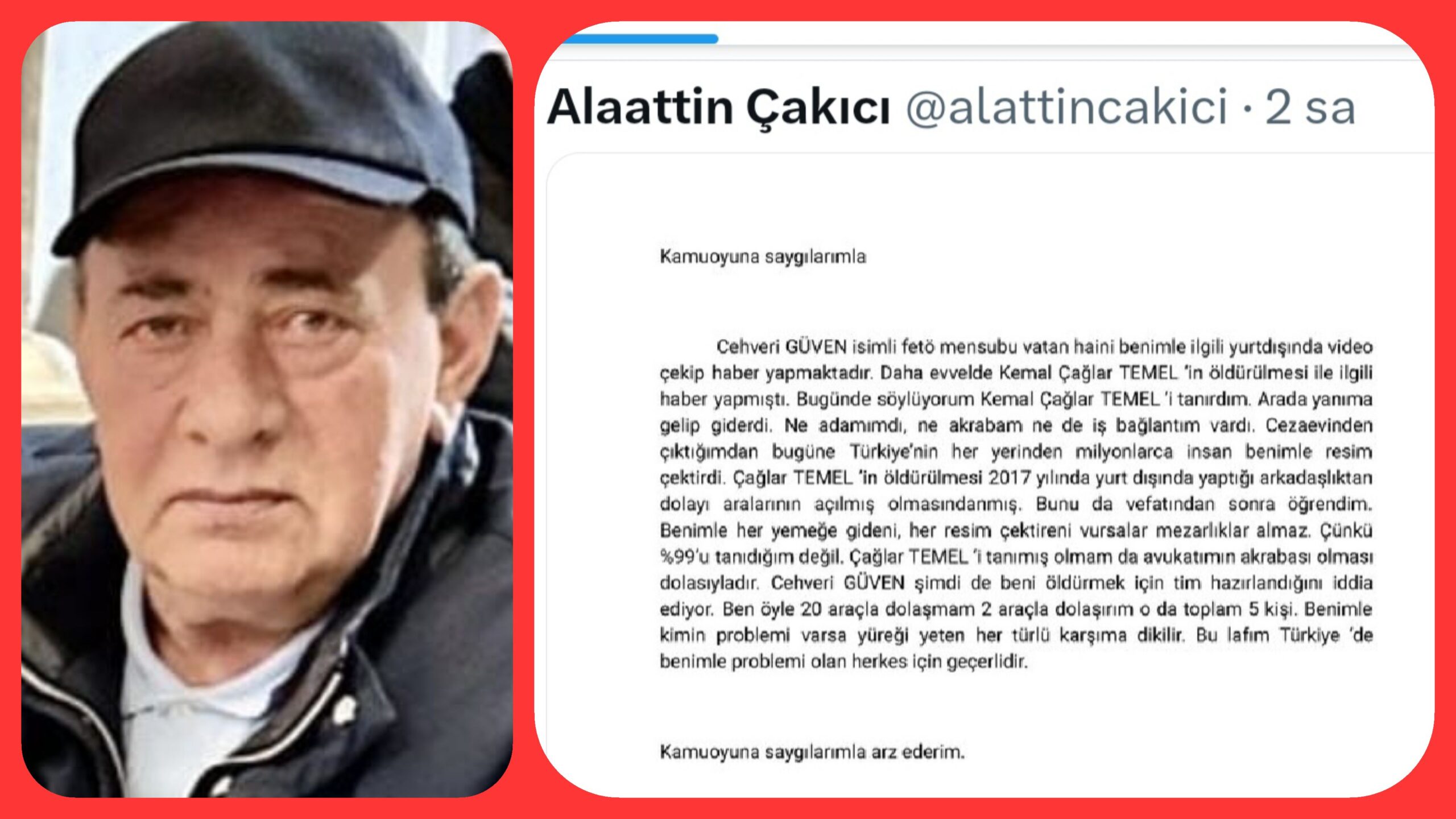 Alaattin Çakıcı'dan Basın Duyurusu