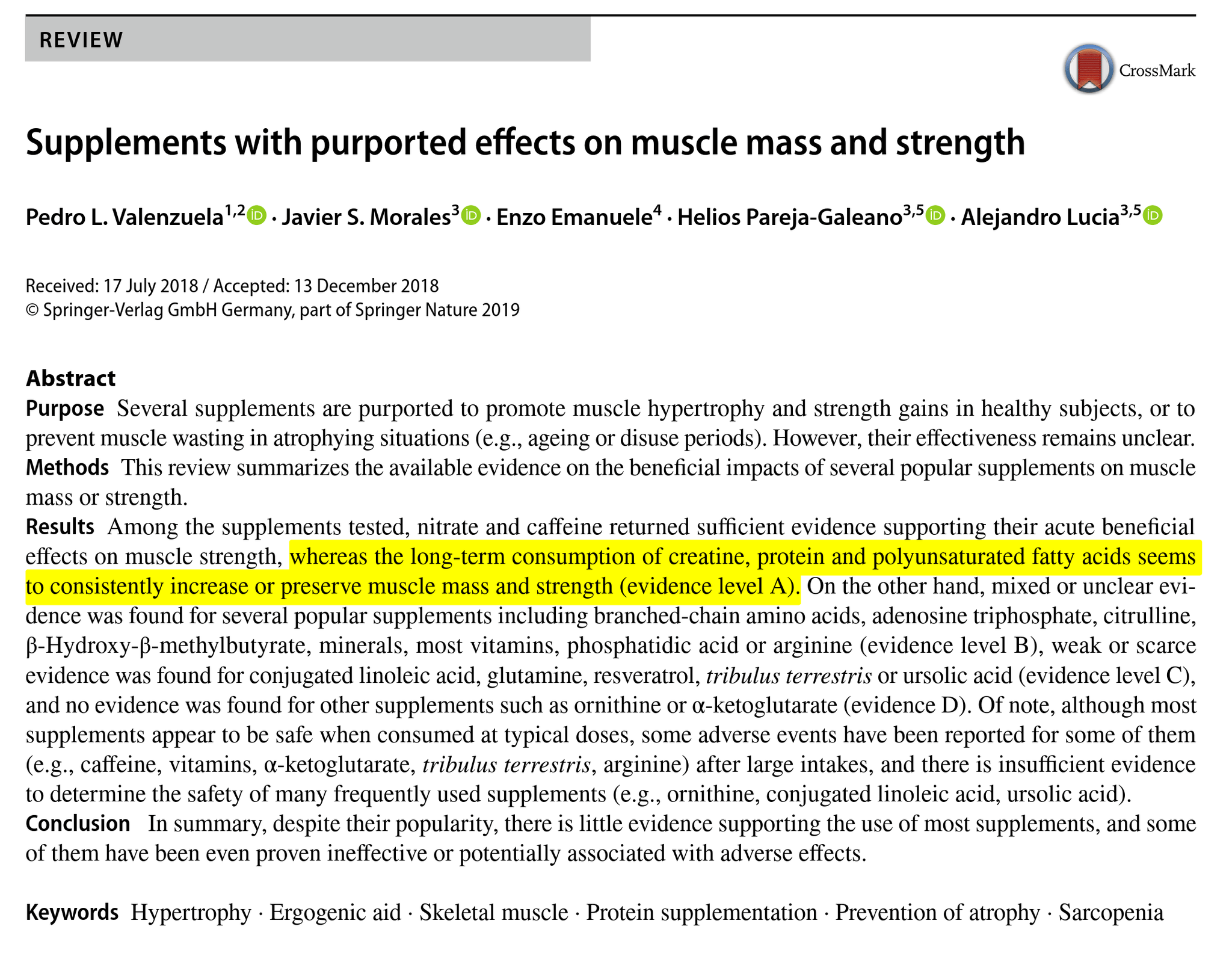 Araştırmalar Sonucu: Protein, Kreatin ve Omega-3/6 Harici Takviyeler Kas ve Güç Kazanımda Etkisiz