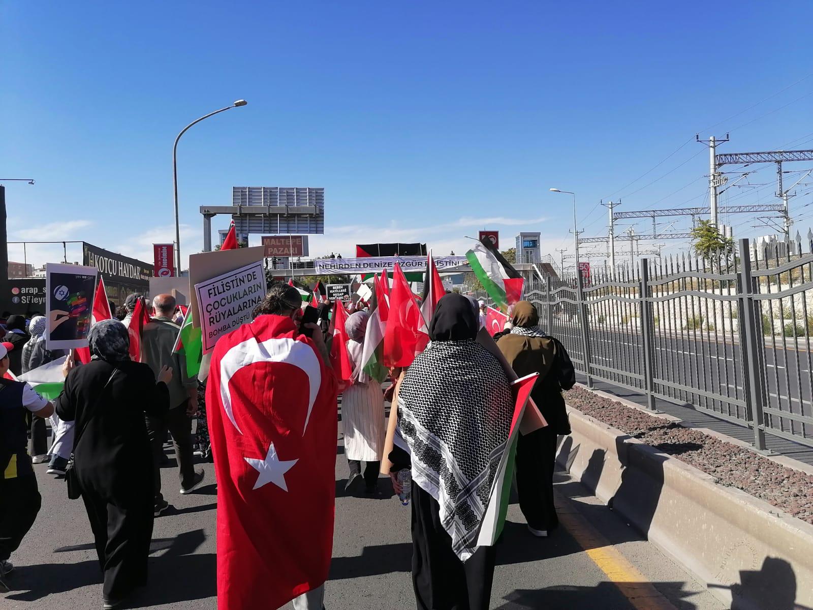 Ankara'da Filistin'e Destek Yürüyüşü