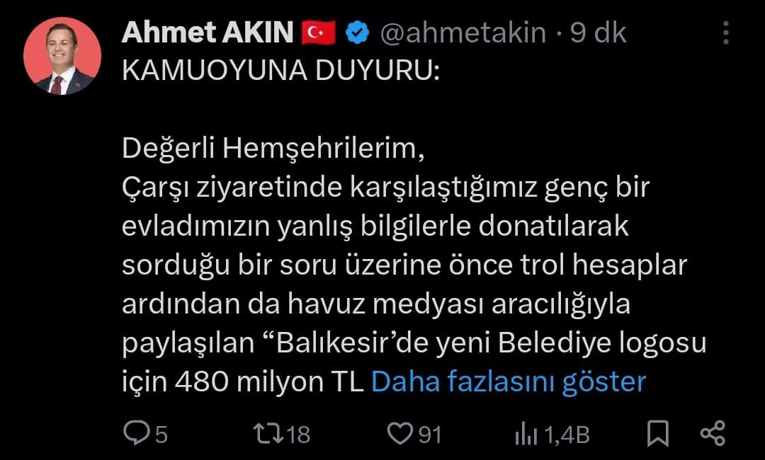 Başkan Akın’dan mesnetsiz ve