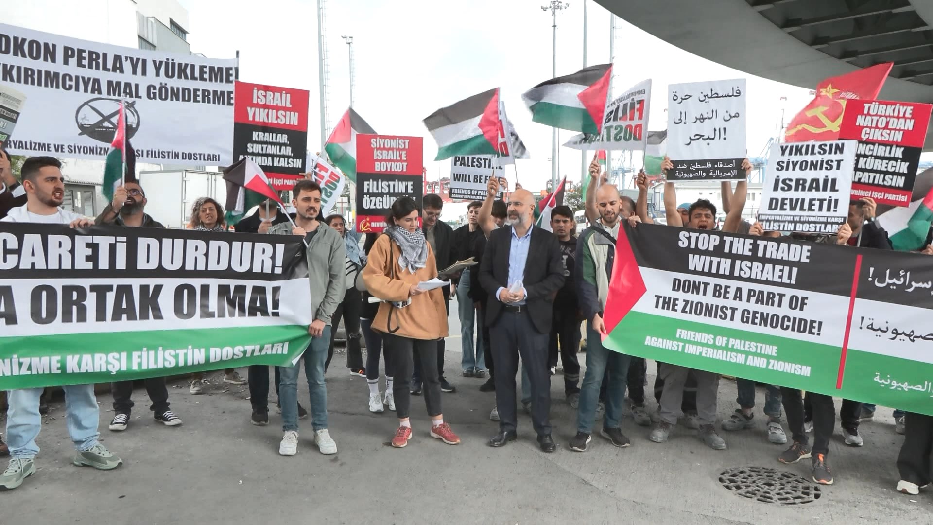 Ambarlı Limanı’nda İsrail’le Ticaret Protesto Edildi