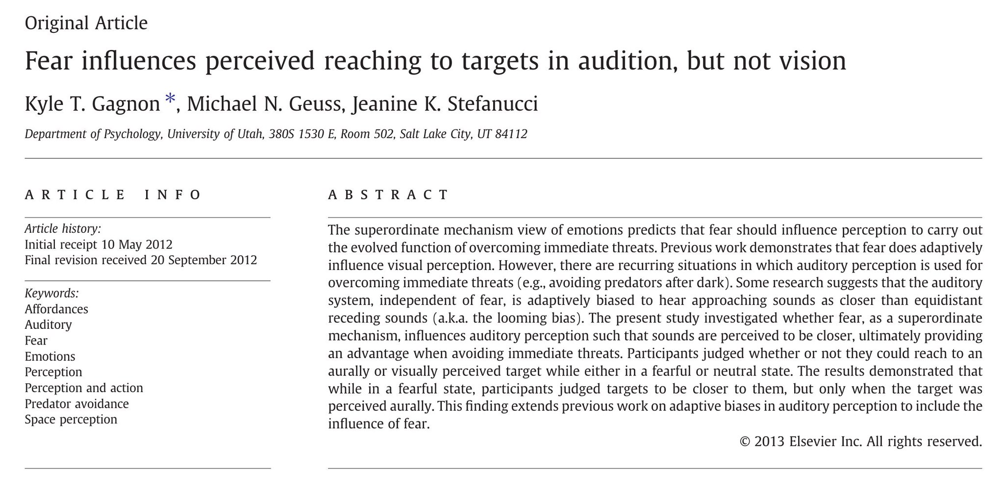 Korku Algımızı Değiştiriyor: Sesleri Daha Yakından Duyuyoruz