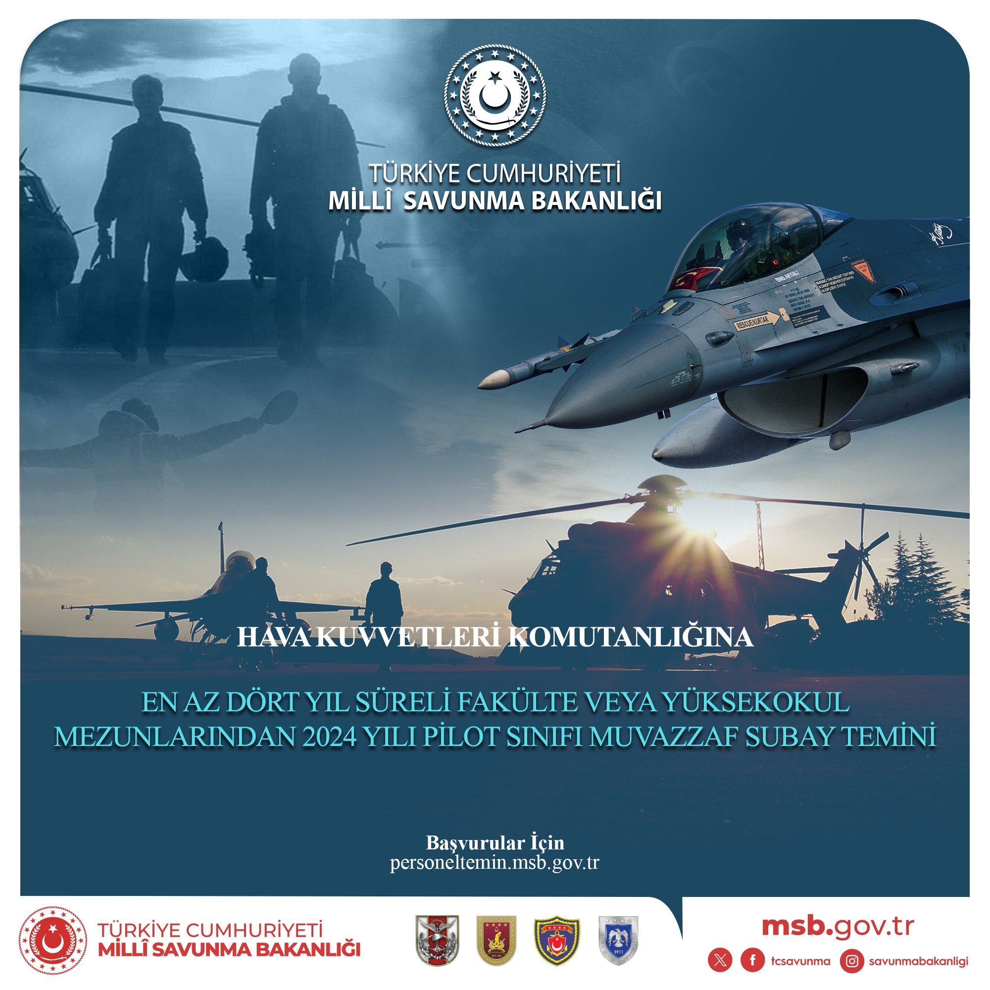 Hava Kuvvetleri Komutanlığı Pilot Adayı Muvazzaf Subay Alımı Başvurusu Uzatıldı