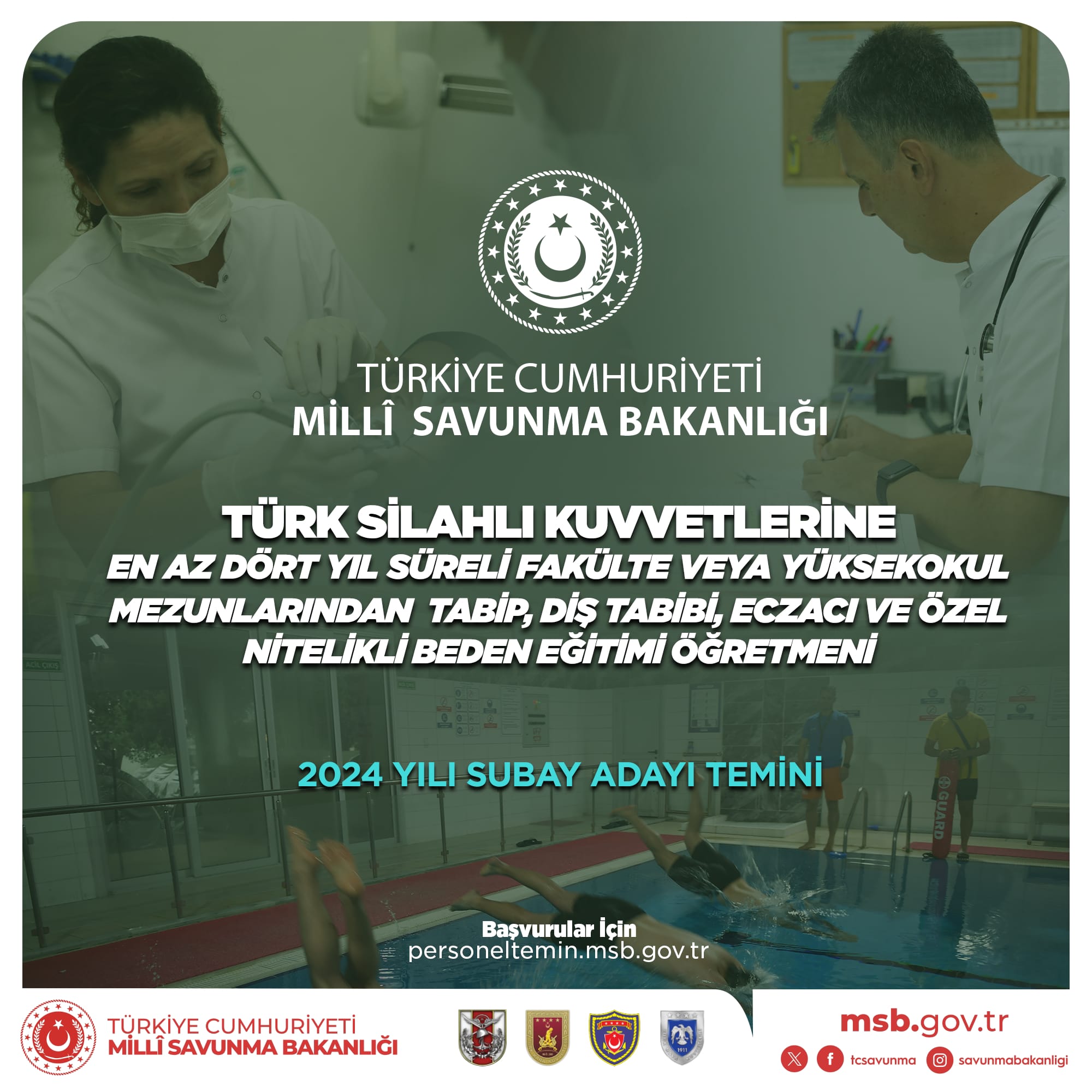 Türk Silahlı Kuvvetlerine Tabip, Diş Tabibi, Eczacı ve Beden Eğitimi Öğretmeni Subay Adayı Alımı Başvurusu Uzatıldı