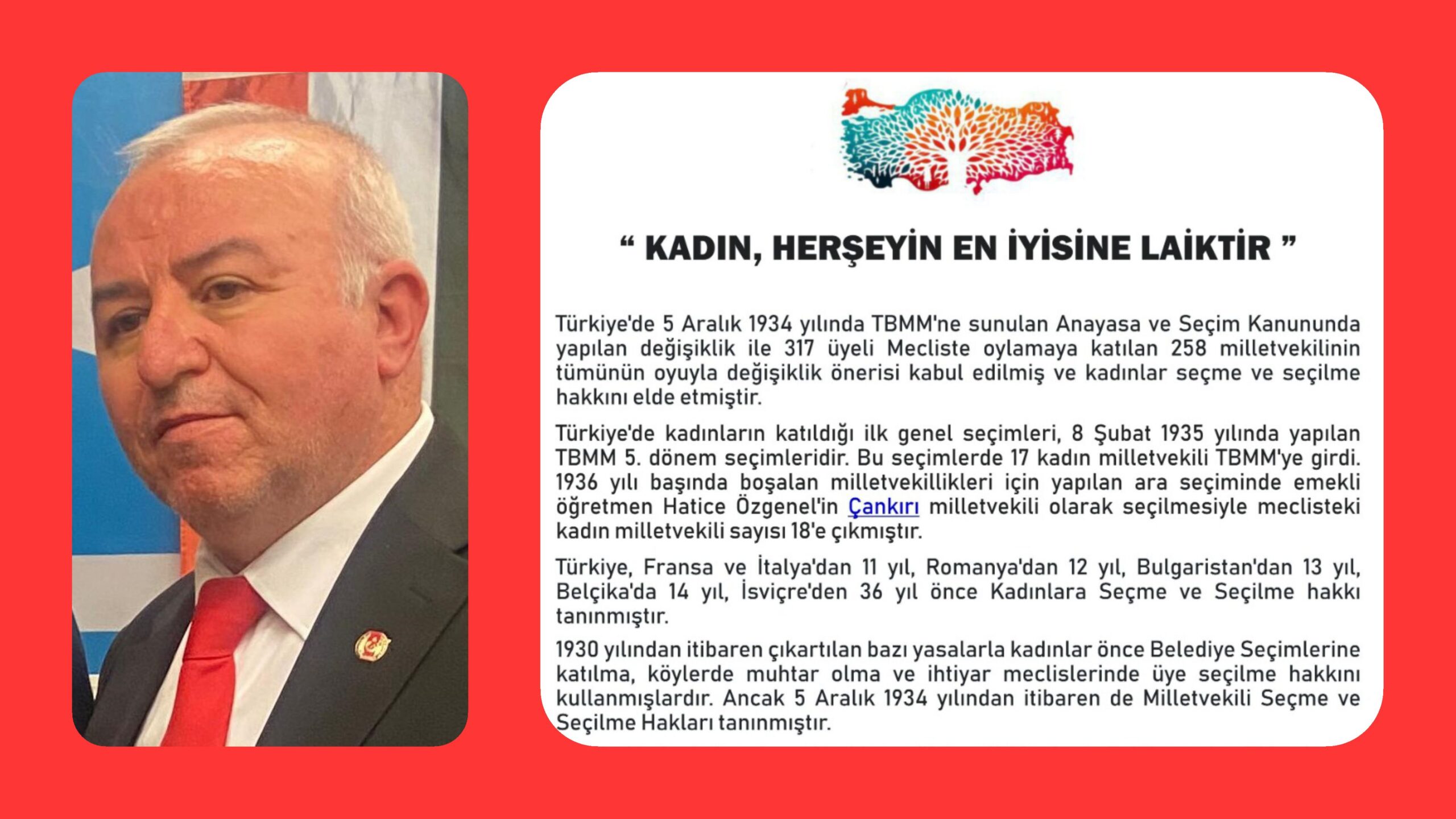 BAŞKAN HÜSEYİN AKIN “KADIN, HERŞEYİN EN İYİSİNE LAİKTİR”