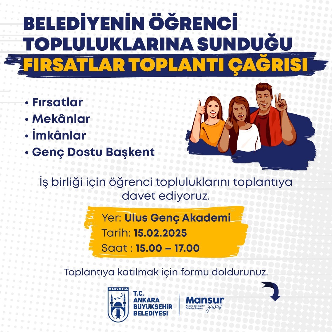 Ankara Büyükşehir Belediyesi'nden Öğrenci Topluluklarına Büyük Fırsatlar!