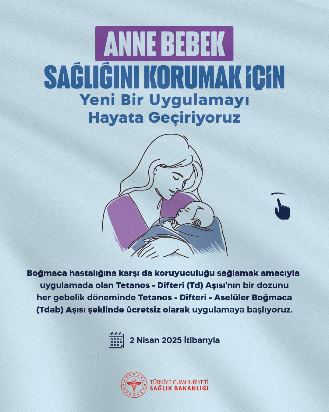 Anne ve Yenidoğan Bebekler İçin Boğmaca Aşısı Uygulaması 2 Nisan’da Başlıyor